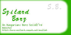 szilard borz business card